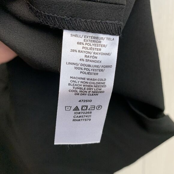 Ann Taylor Black V-Neck Short Sleeve Peplum Top Size 2 - Picture 4 of 4